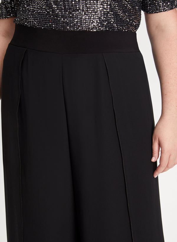 Laura Olivia Chiffon Wide-Leg Pants