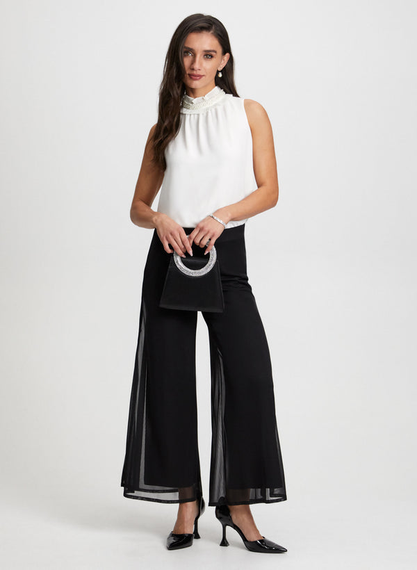Laura Olivia Chiffon Wide-Leg Pants