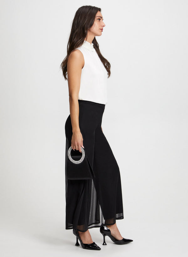 Laura Olivia Chiffon Wide-Leg Pants