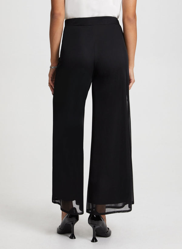 Laura Olivia Chiffon Wide-Leg Pants - Regular