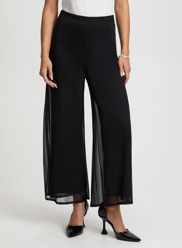 laura Olivia Chiffon Wide-Leg Pants - Regular