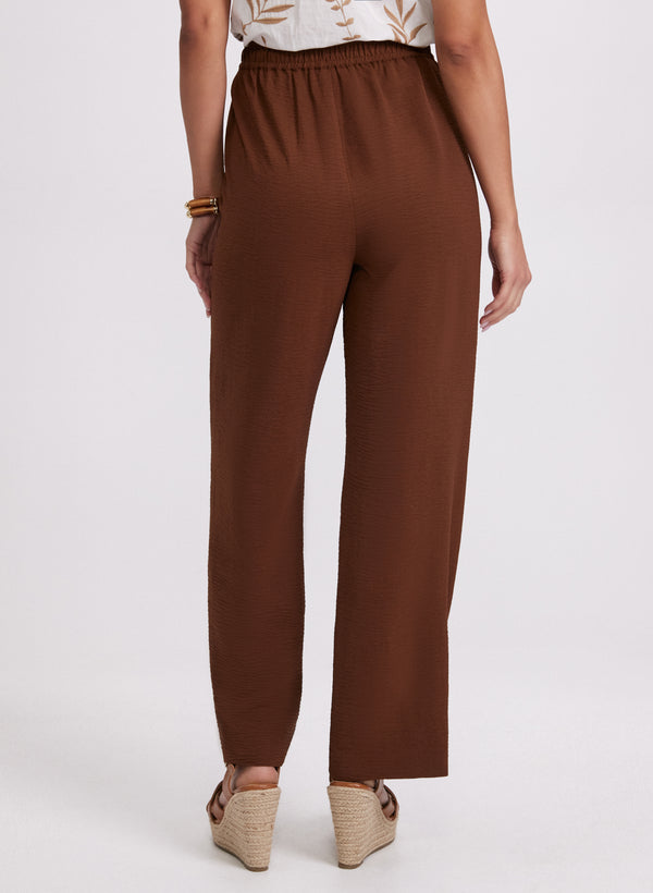Laura Olivia Crinkled Wide-Leg Pants