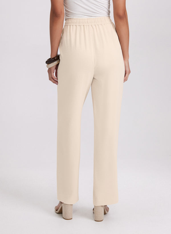 Laura Olivia Crinkled Wide-Leg Pants