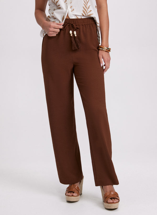 laura Olivia Crinkled Wide-Leg Pants