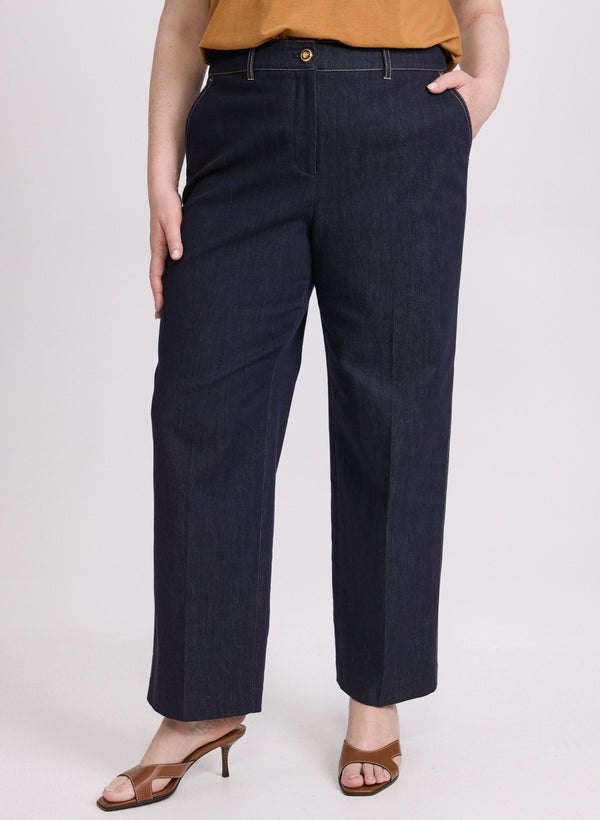 laura Olivia Denim Wide-Leg Pants