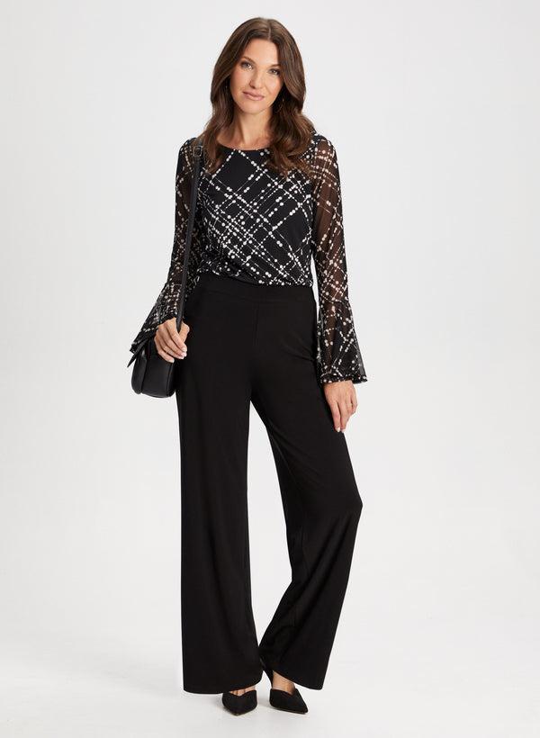 Laura Olivia Jersey Wide-Leg Pants - Regular