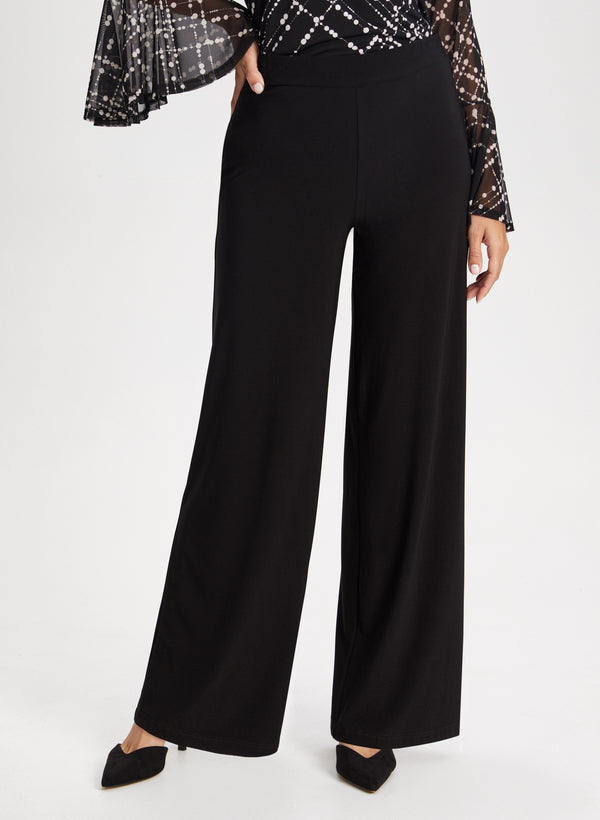 Laura Olivia Jersey Wide-Leg Pants - Regular