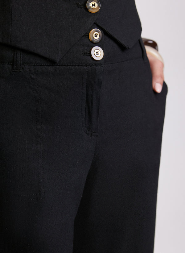 Laura Olivia Linen-Blend Pants