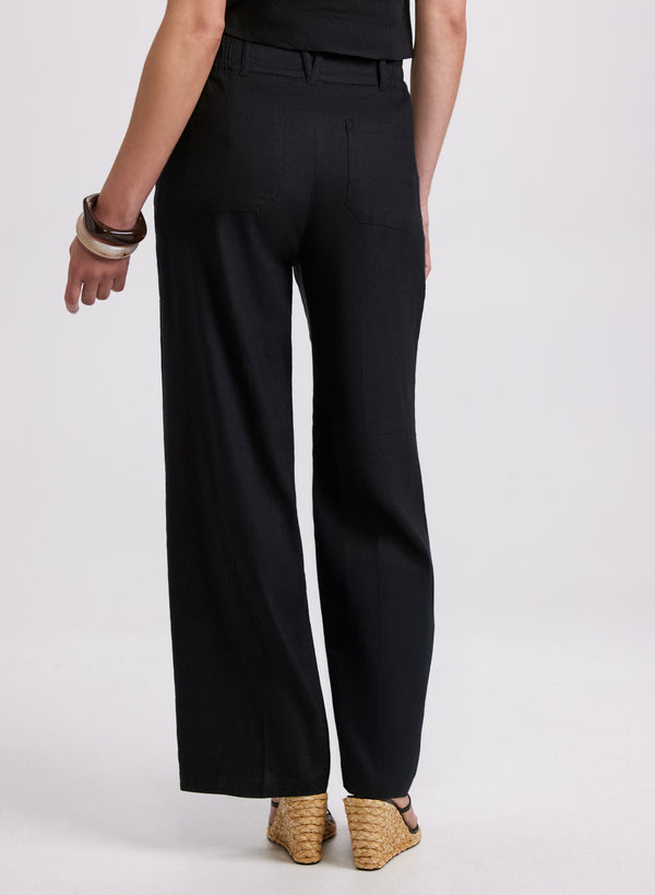 Laura Olivia Linen-Blend Pants