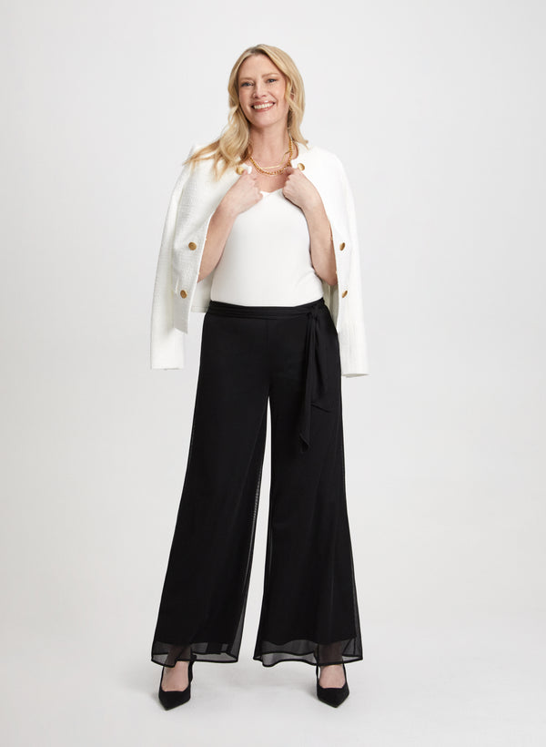 Laura Olivia Mesh Wide-Leg Pants