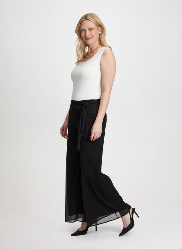 Laura Olivia Mesh Wide-Leg Pants