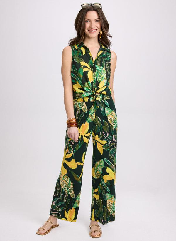 Laura Olivia Palm Print Pants