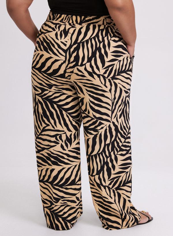 Laura Olivia Palm Print Wide-Leg Pants