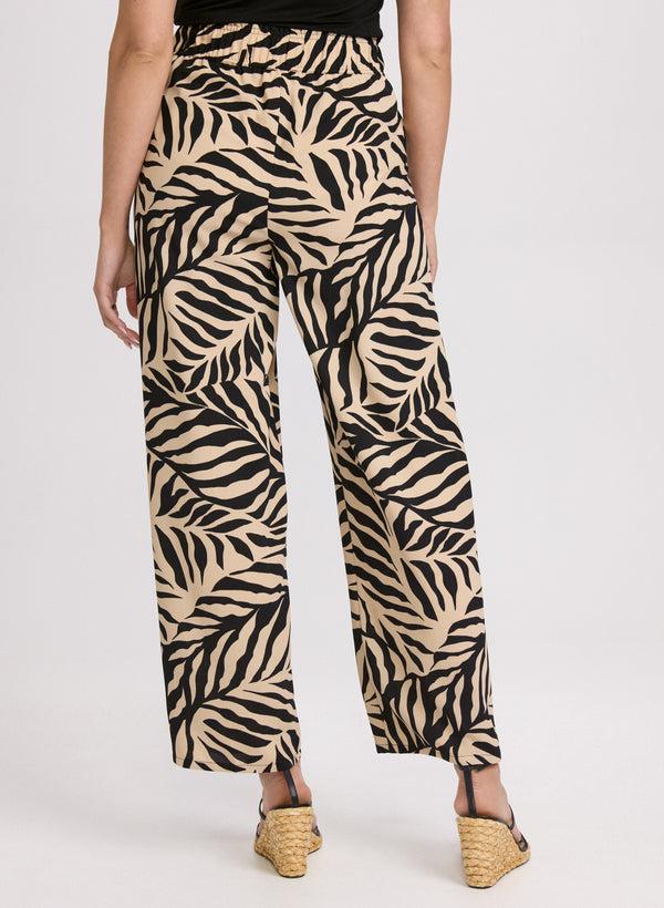 Laura Olivia Palm Print Wide-Leg Pants
