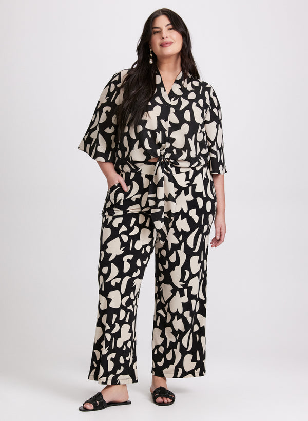 Laura Olivia Printed Wide-Leg Pants