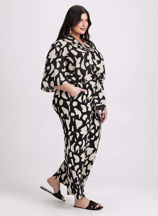 Laura Olivia Printed Wide-Leg Pants