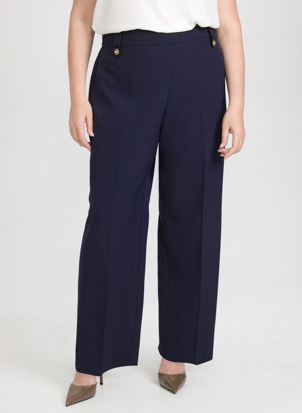 Laura Olivia Pull-On Wide-Leg Pants