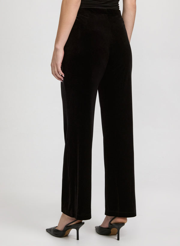 Laura Olivia Velour Wide-Leg Pants – Short
