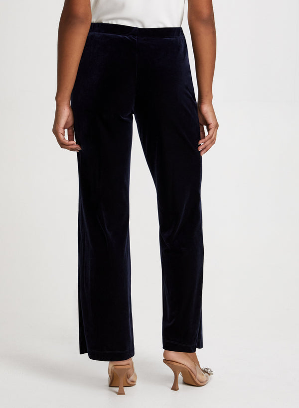 Laura Olivia Velour Wide-Leg Pants – Short