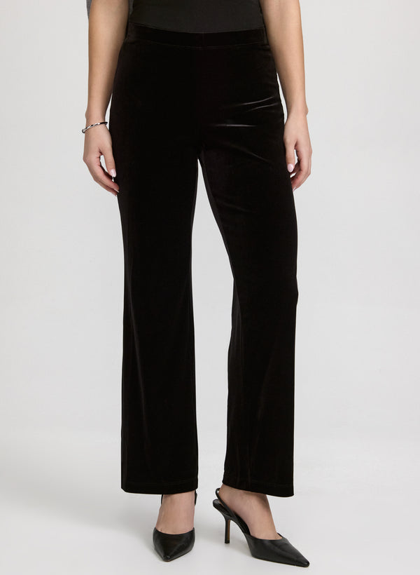 laura Olivia Velour Wide-Leg Pants – Short