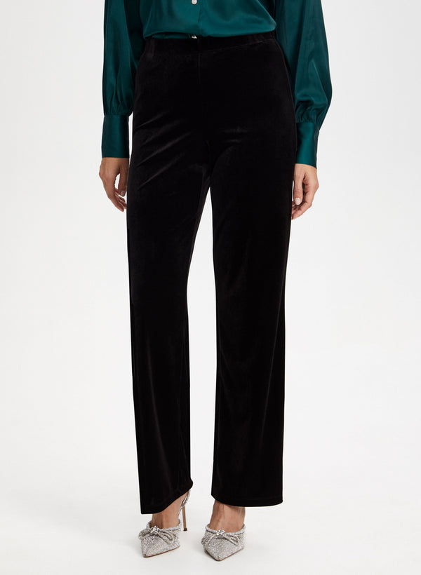laura Olivia Velour Wide-Leg Pants – Tall