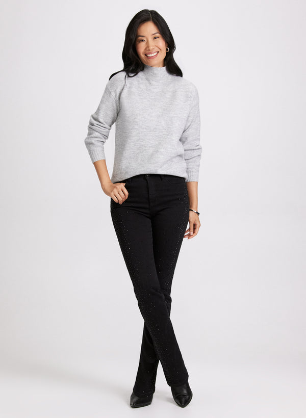 Laura Ombre Mock Neck Knit Sweater