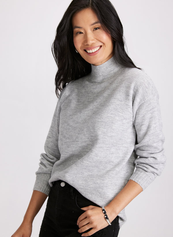 laura Ombre Mock Neck Knit Sweater