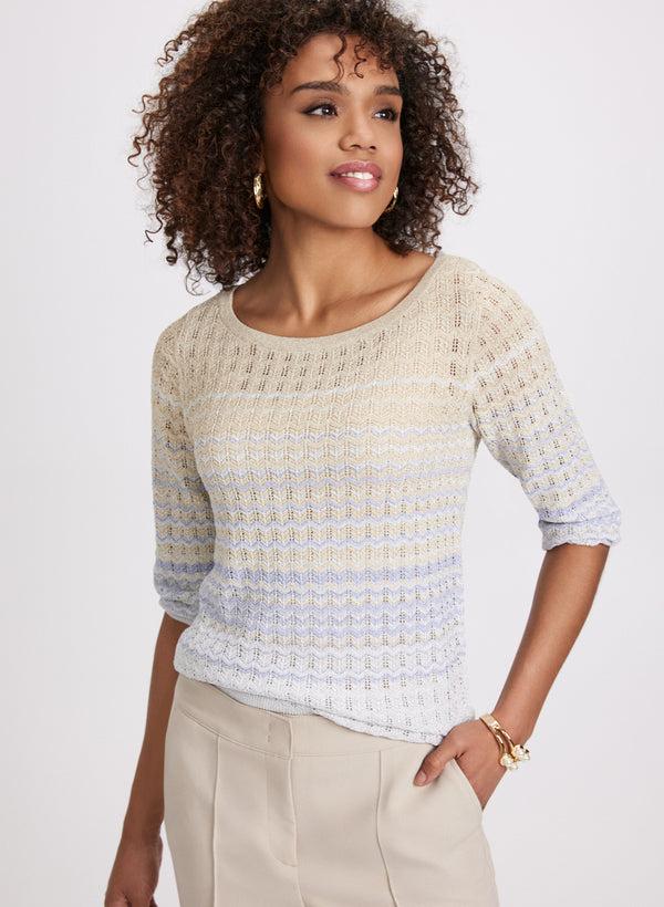 laura Ombre Open Knit Sweater