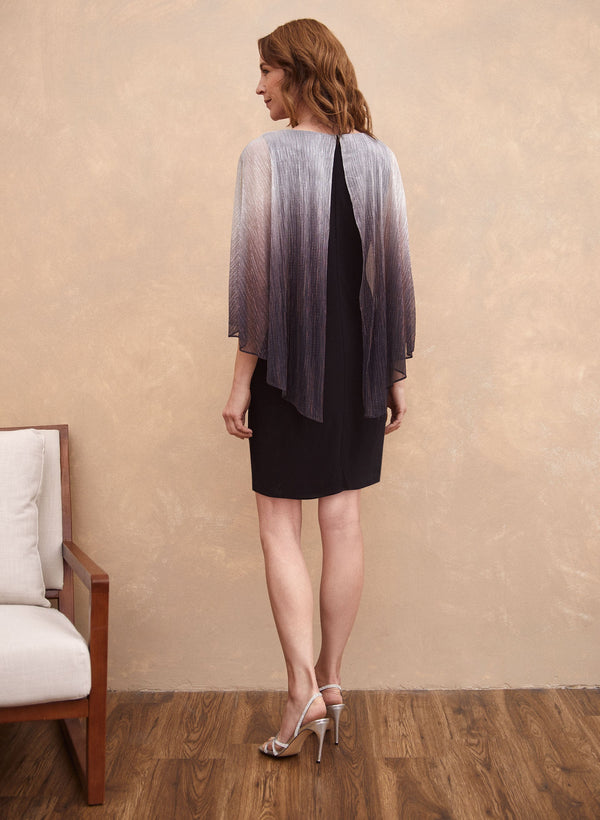 Laura Ombre Plisse Poncho Dress