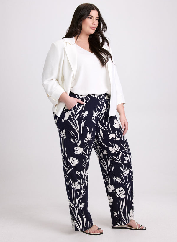laura Open Crinkle Jacket & Floral Print Pants