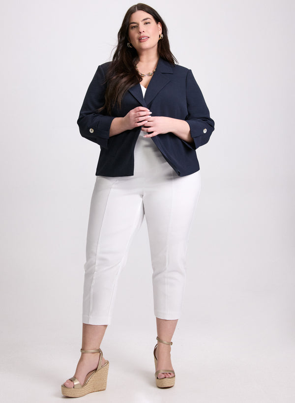 laura Open Crinkle Jacket & Sofia Slim-Leg Pants