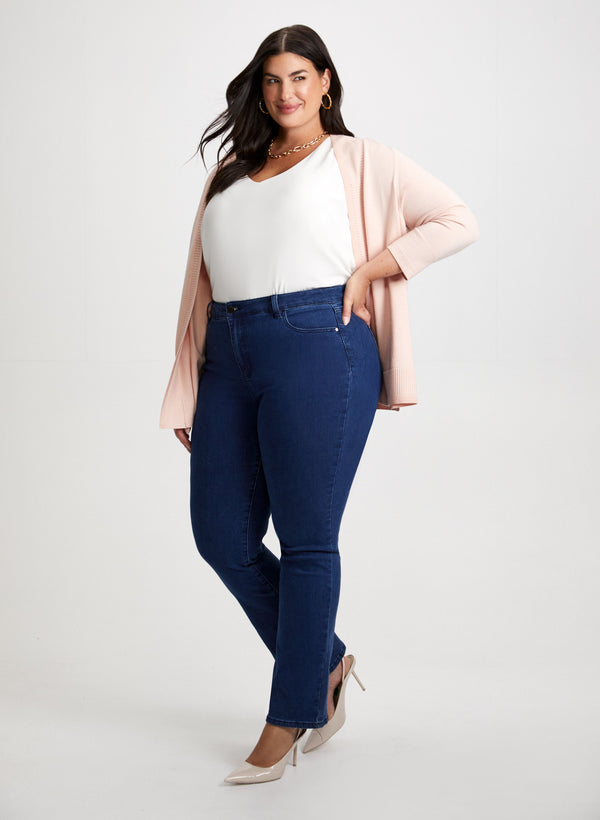 laura Open Front Cardigan & Bootcut Jeans