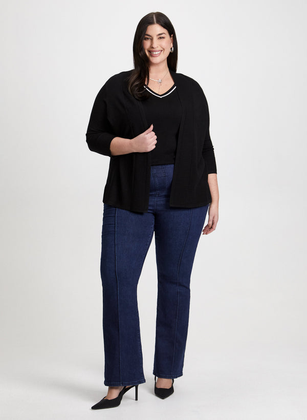 laura Open Front Cardigan & Bootcut Jeans