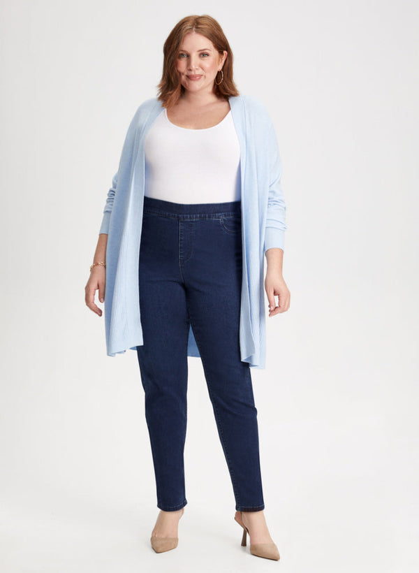laura Open Front Cardigan & Bow Detail Jeans