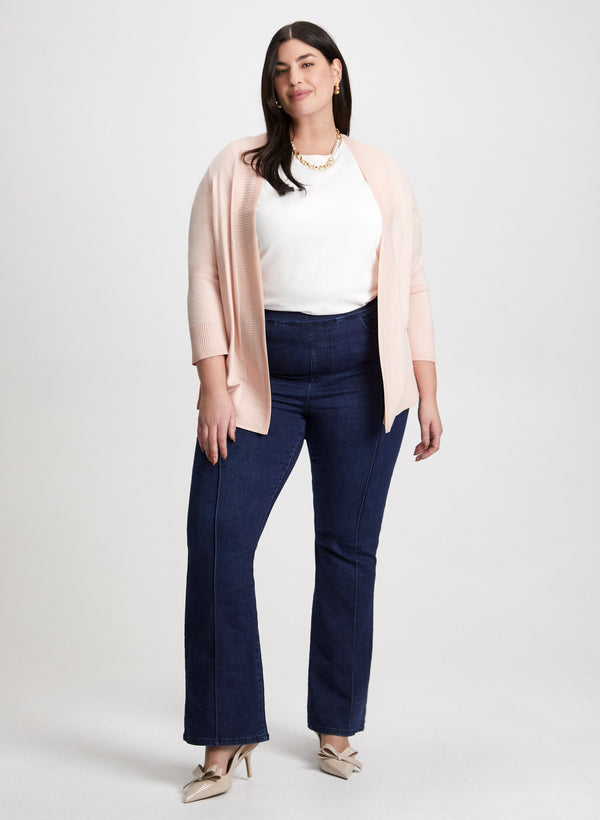 laura Open Front Cardigan & Pull-On Jeans