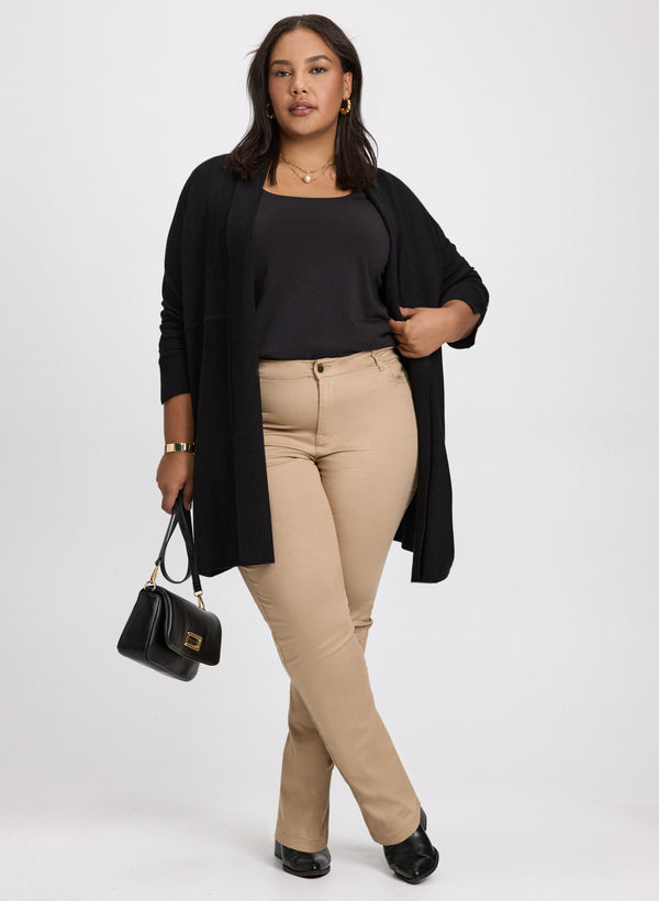 laura Open-Front Cardigan & Slim Leg Jeans