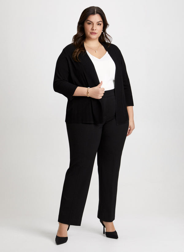 Laura Open Front Cardigan & Straight Leg Jeans