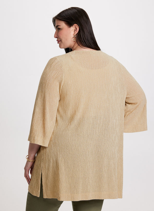 Laura Open Front Textured Cardigan