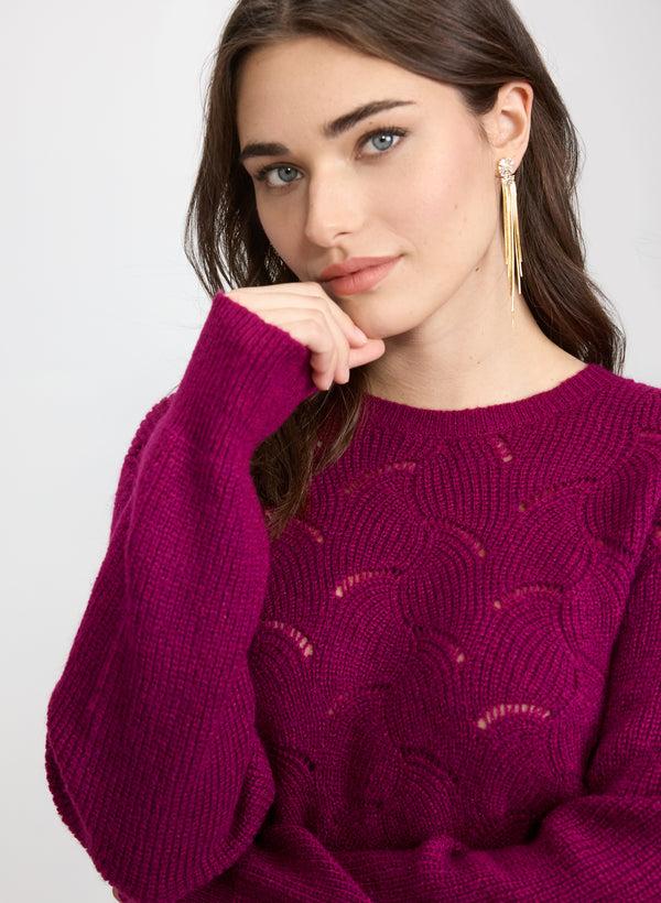 Laura Open Knit Metallic Sweater