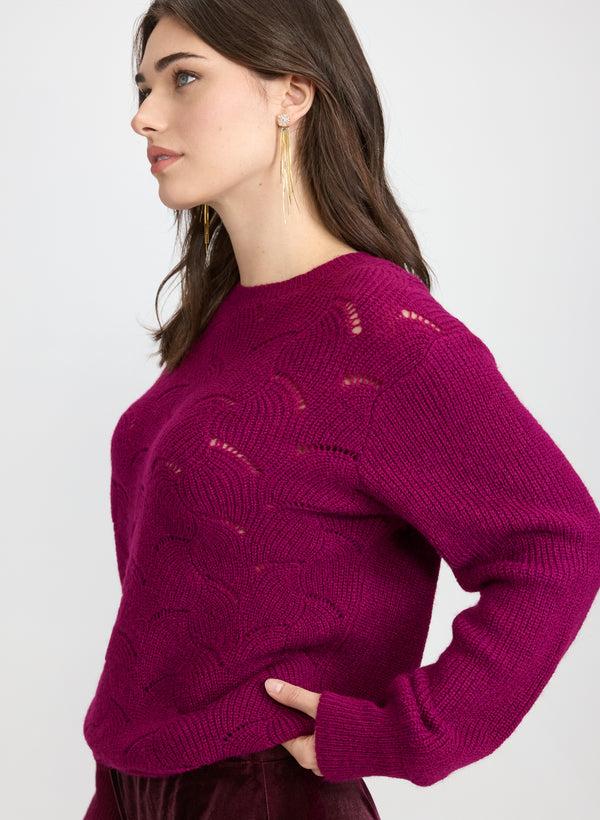 Laura Open Knit Metallic Sweater