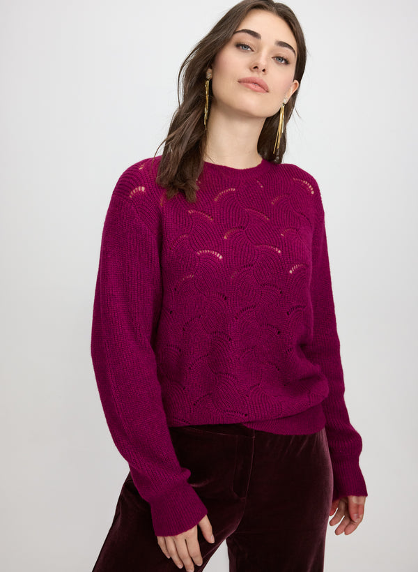 laura Open Knit Metallic Sweater