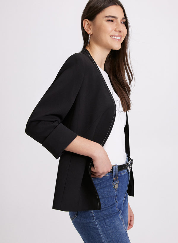 Laura Open Twill Collarless Jacket