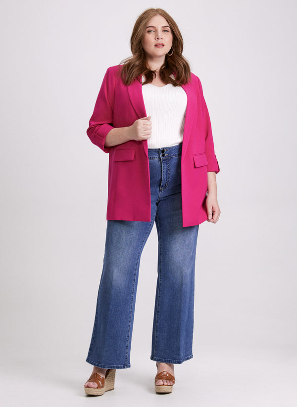 laura Open Twill Jacket & Flare-Leg Jeans