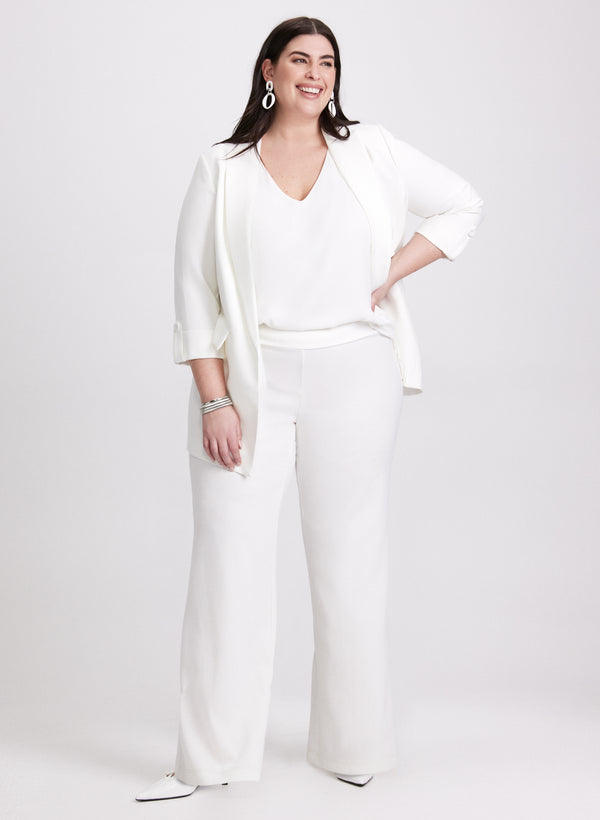 laura Open Twill Jacket & Flared Pull-On Pants