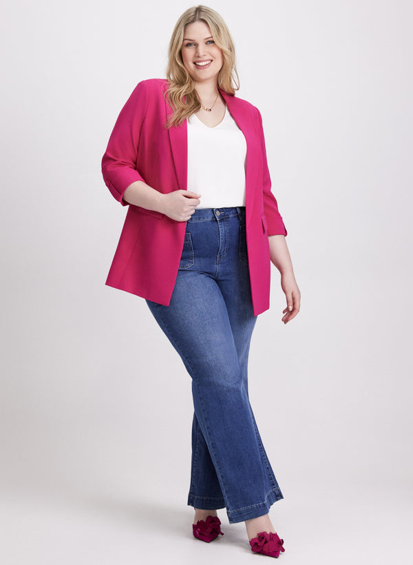 laura Open Twill Jacket & Wide-Leg Jeans