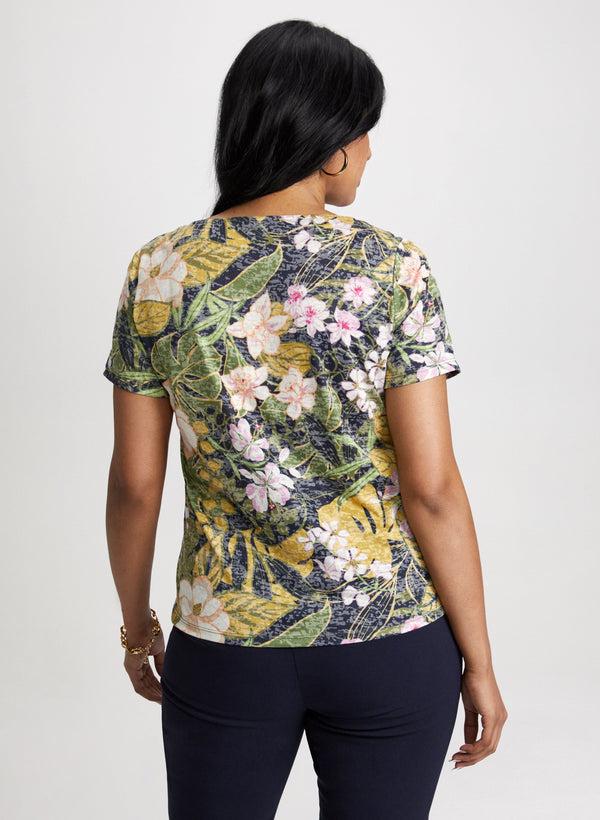 Laura Openwork Floral Top