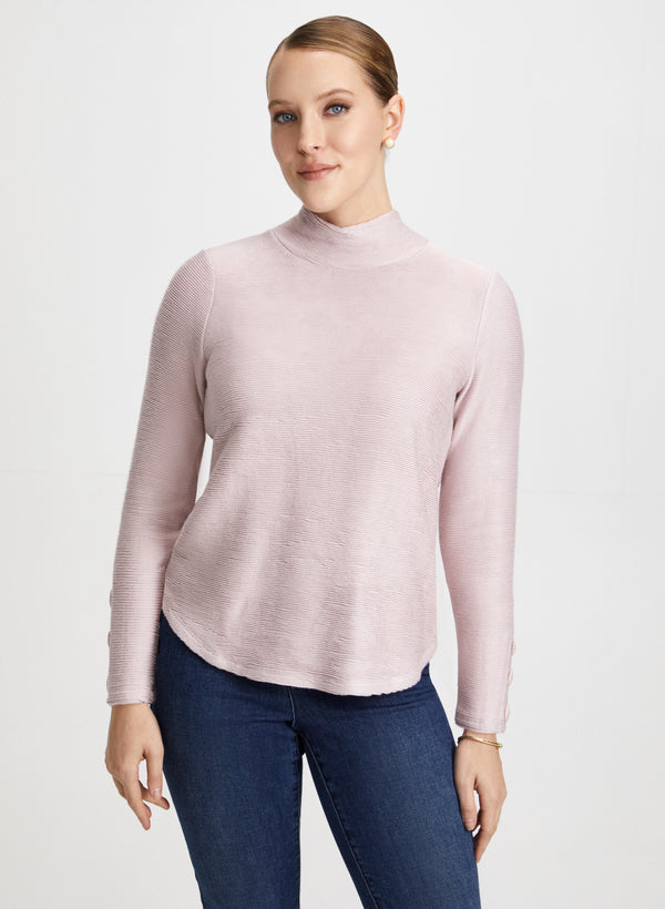 laura Ottoman Knit Mock Neck Top