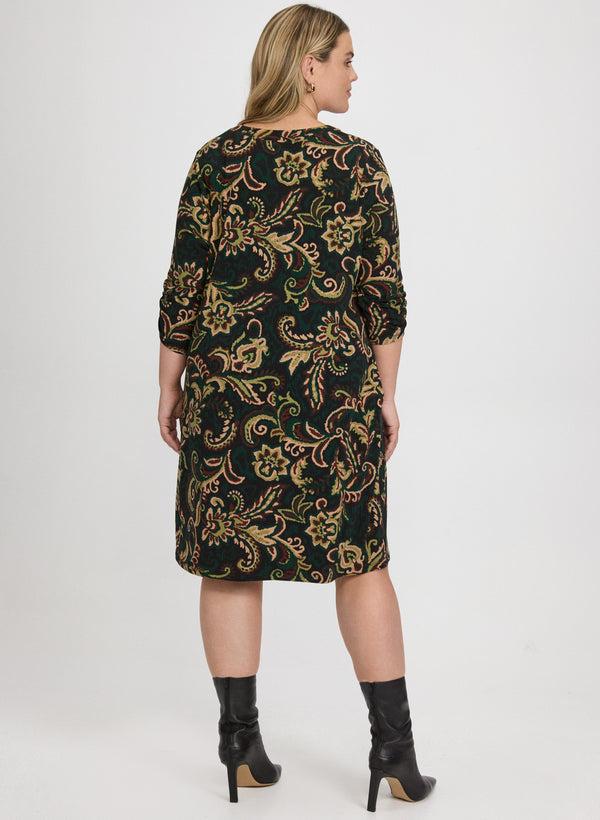 Laura Paisley 3/4 Sleeve Dress