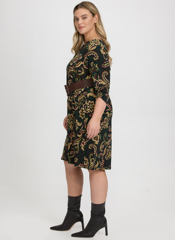 Laura Paisley 3/4 Sleeve Dress