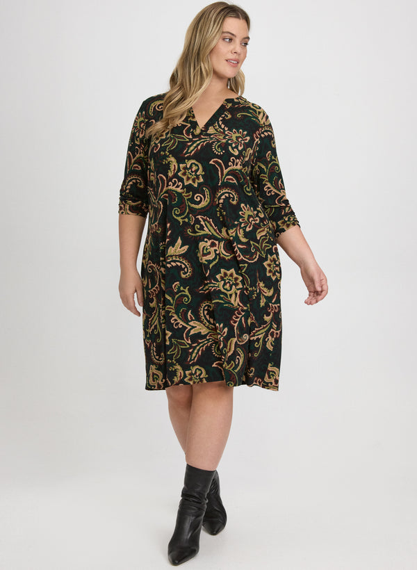 laura Paisley 3/4 Sleeve Dress